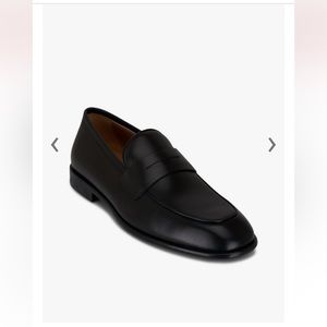 Salvatore Ferragamo black leather penny loafers